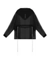 Rick Owens Semi-sheer Silk Hoodie In Black