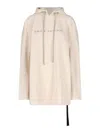 Rick Owens Hooded Sweatshirt With Lace In Neutral