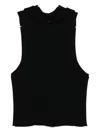 Rick Owens Hooded Tank In Black