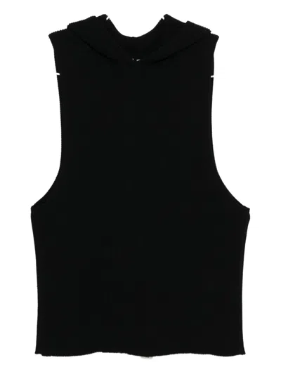 Rick Owens Hooded Tank In Black