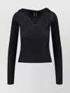 Rick Owens Hooded Top With Short Sleeves And Sheer Fabric In Black