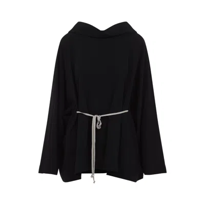 RICK OWENS RICK OWENS HOODED TUNIC MINI DRESS