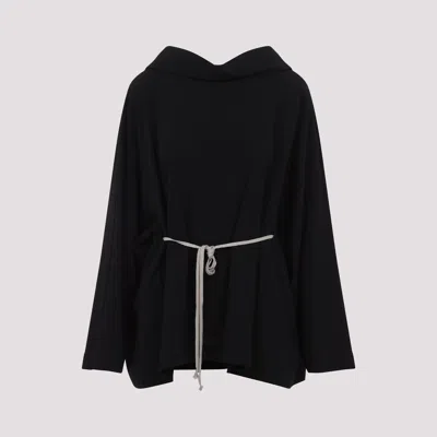 RICK OWENS HOODED TUNIC MINI DRESS