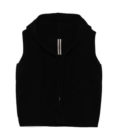 Rick Owens Hooded Vest In Black