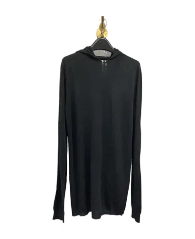 Rick Owens Hooded Virgin Wool Jumper In Black