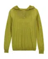 Rick Owens Wool Hooded Sweater In Green
