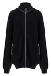 Rick Owens Hooded Wool Cardigan In Black