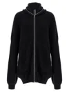 Rick Owens Hooded Wool Cardigan Sweaters And Cardigans Black In Animal Print