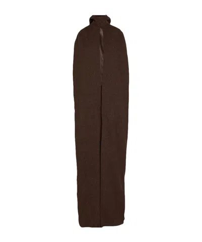 Rick Owens Hooded Wool Cloak In Black