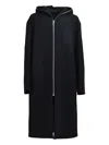 Rick Owens Gimp Hooded Wool Coat In Black