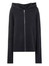 Rick Owens Hooded Zip-up Cardigan In Black