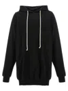 Rick Owens Mens Black Oversized Drawstring Cotton-jersey Hoody Xs In Black