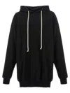 Rick Owens Drawstring Long Hoodie In Black