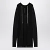 Rick Owens Semi-transparent Hooded Sweatshirt In Black