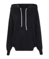 Rick Owens Hooded Sweater With Drawstring And Pocket In Black