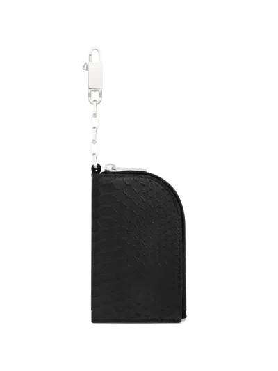 Rick Owens Hook Zipped Wallet In Black