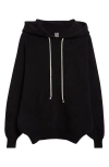Rick Owens Hun Alpaca & Wool Blend Sweater Hoodie In Black