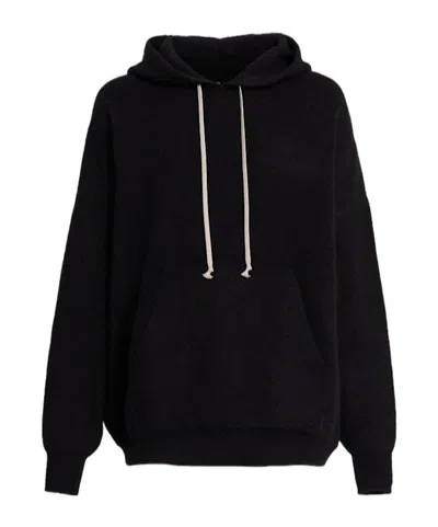 Rick Owens Drkshdw Hun Cotton Jersey Hoodie In Black