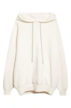 Rick Owens Hun Alpaca Blend Sweater Hoodie In White