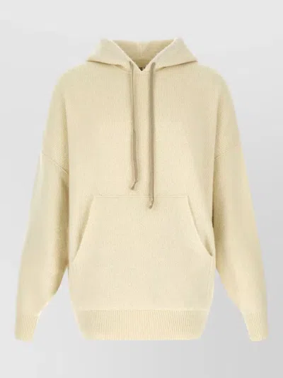 Rick Owens Hun Hooded Sweatshirt Relaxed Fit In Neutral