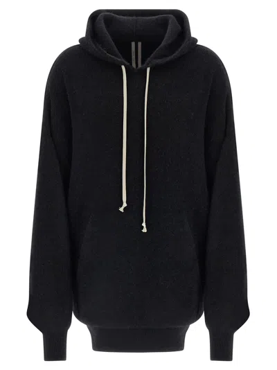 Rick Owens Hun Hoodie Sweater In Black
