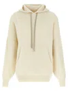 Rick Owens Hooded Sweater With Drawstring And Pocket In White