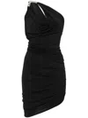 Rick Owens Draped Jersey Minidress In Schwarz