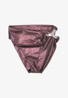 Rick Owens Hydra Asymmetric Bikini Bottom In Brown