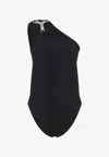 Rick Owens One-shoulder Swimsuit In Black