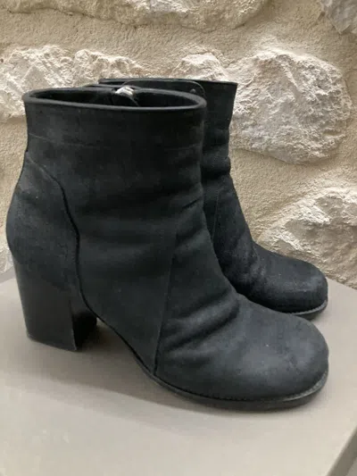 Pre-owned Rick Owens / Iconic High Heel Shoes Boots From 2005 In Black