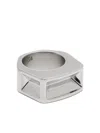 Rick Owens Imploded Ring In Silver
