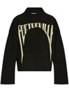 Rick Owens Intarsia-knit Slogan Sweater In Virgin Wool In Black