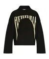 Rick Owens Intarsia-knit Slogan Sweater In Virgin Wool In Black