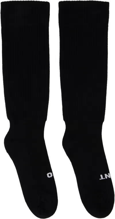 Rick Owens Intarsia-motif Socks In Black