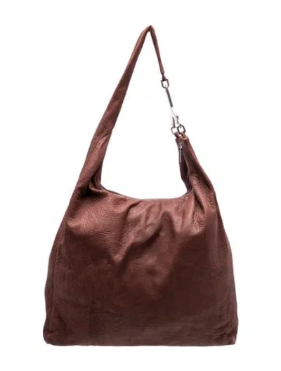 Pre-owned Rick Owens Intrecciato Hobo In Burgundy