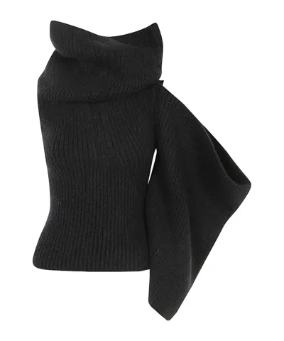 RICK OWENS DRAPED KNITTED TOP