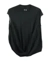 Rick Owens Irregular Short-sleeved Logo T-shirt In Black