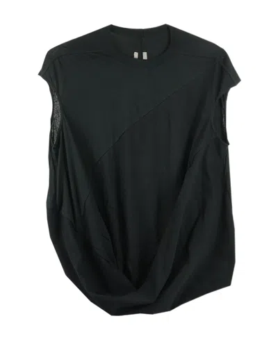 Rick Owens Irregular Short-sleeved Logo T-shirt In Black