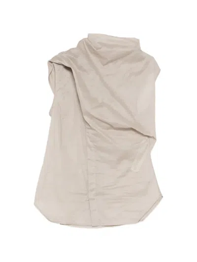 Rick Owens Island Blouse In Gray