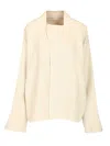 Rick Owens Island Jacket In Double Camel Wool Coats White In White