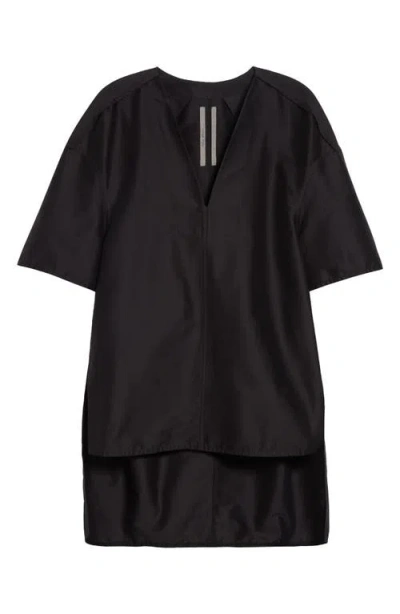 Rick Owens Island V-neck Short-sleeve Top In Black