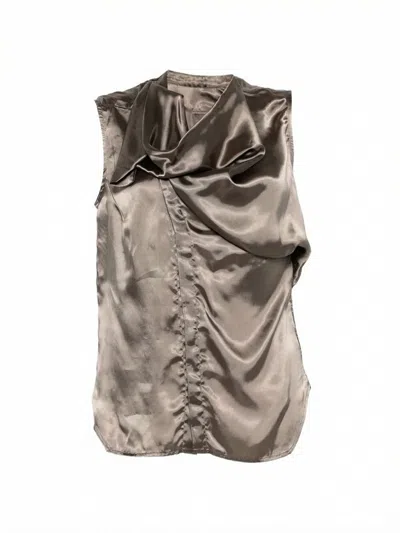 Rick Owens Sleeveless Island Shirt In Gray