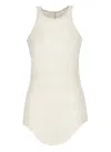 Rick Owens Ivory Silk Blend Top With Ribbed Texture In White
