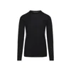 Rick Owens Long-sleeve Lightweight Knit Top With Semi-sheer Texture In Black