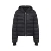Rick Owens Black Hooded Puffer Jacket In Blue
