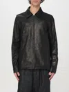Rick Owens Calf Leather Bauhaus Jacket With Classic Collar In Black
