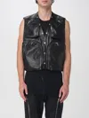 Rick Owens Mens Black Cargo Open-back Leather Vest In Black