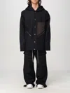 Rick Owens Drawstring Hem Wool Coat In Schwarz