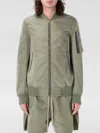 Rick Owens Celadon Lightweight Jacket With Ribbed Collar In Green