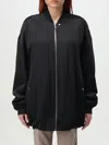 Rick Owens Oversized Black Bomber Jacket With Design In Black